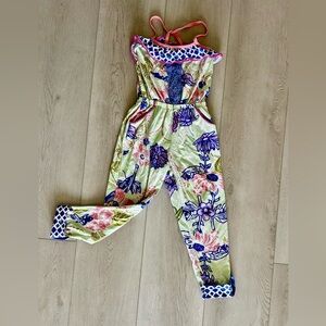 Matilda Jane Floral Jumpsuit with Pink and Blue